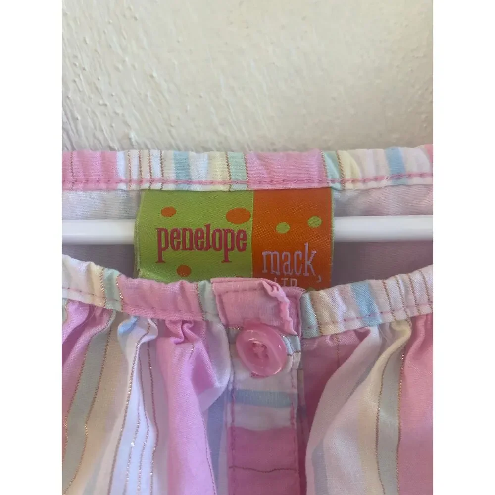 Penelope Mack Pink Beach Stripe Girls' Sun Dress Ruffle Age 6 - Picture 4 of 11